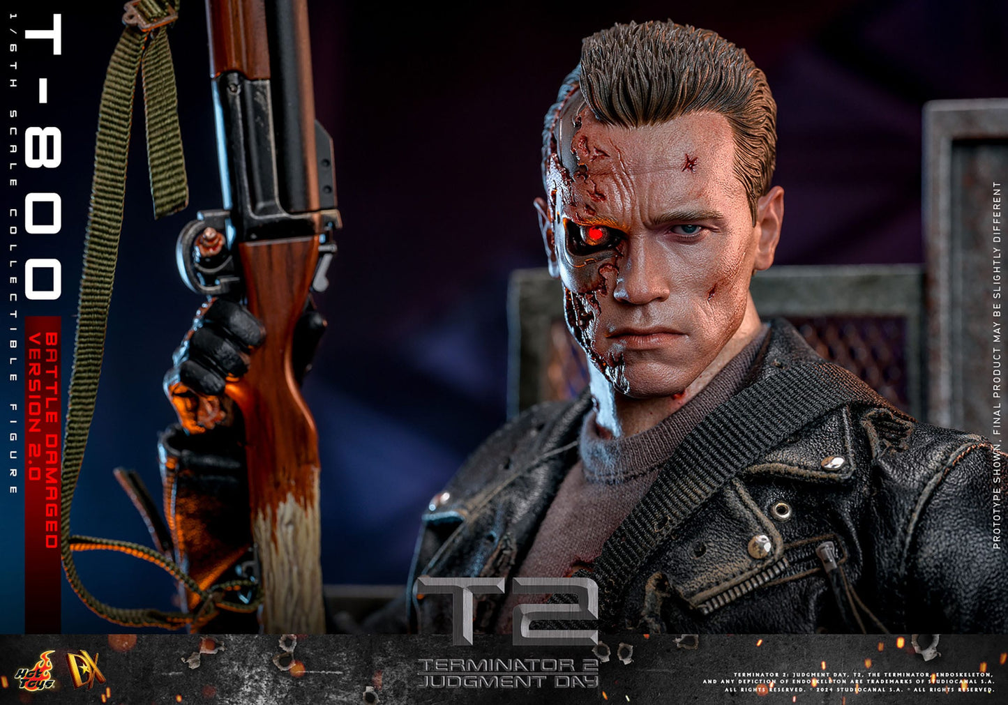 Terminator 2 Movie Masterpiece Actionfigur 1/6 T-800 Battle Damaged Version 2.0 32 cm