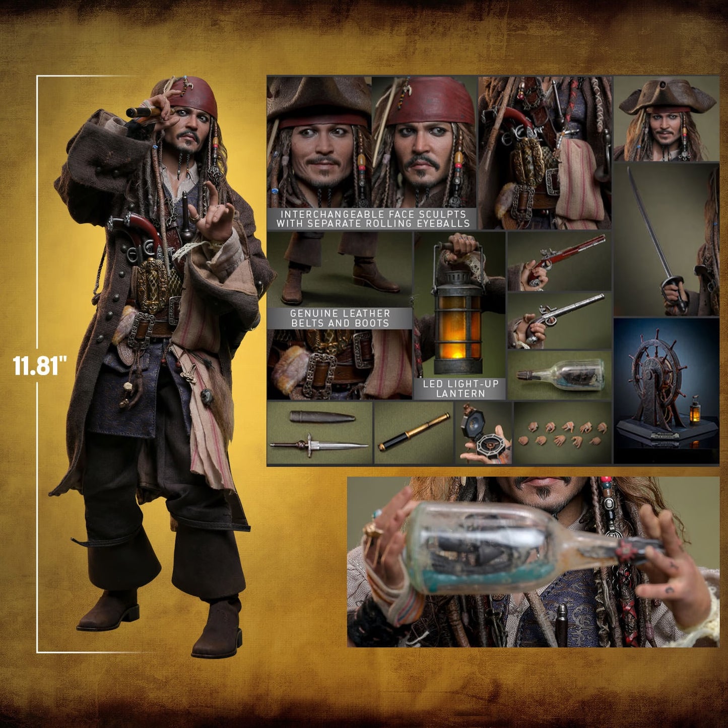 Pirates of the Caribbean: Dead Men Tell No Tales - Jack Sparrow 1:6 Scale Figure
