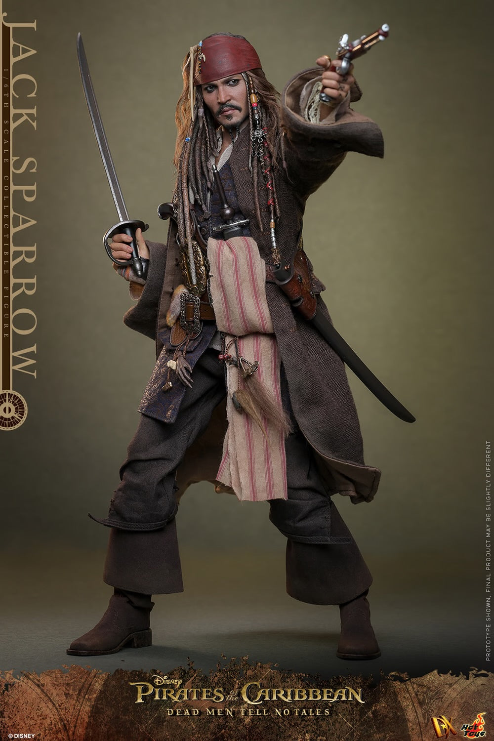 Pirates of the Caribbean: Dead Men Tell No Tales - Jack Sparrow 1:6 Scale Figure