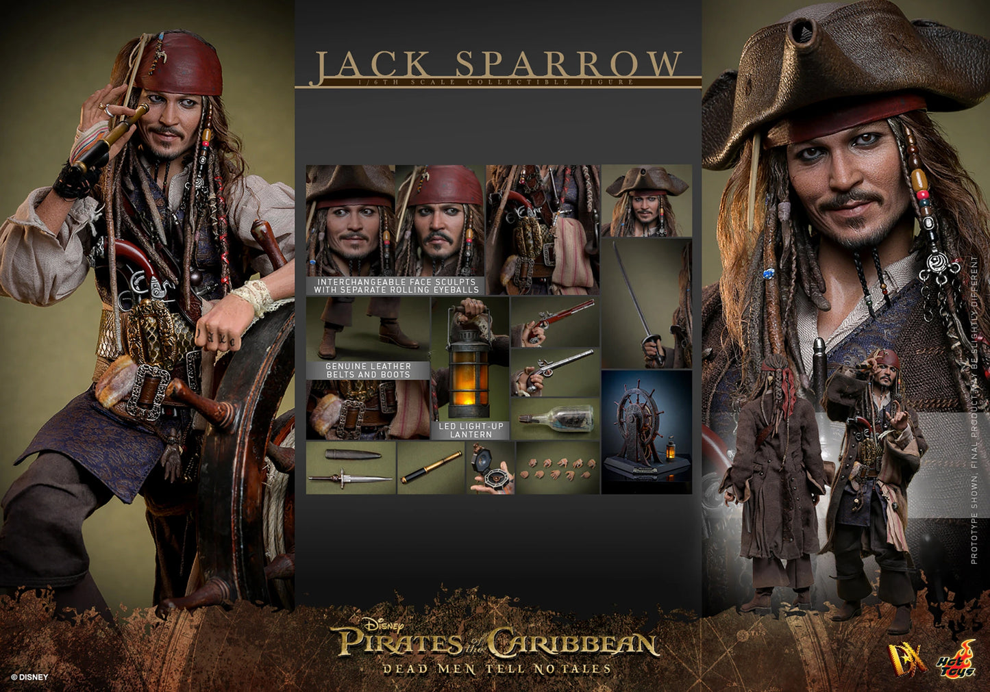 Pirates of the Caribbean: Dead Men Tell No Tales - Jack Sparrow 1:6 Scale Figure