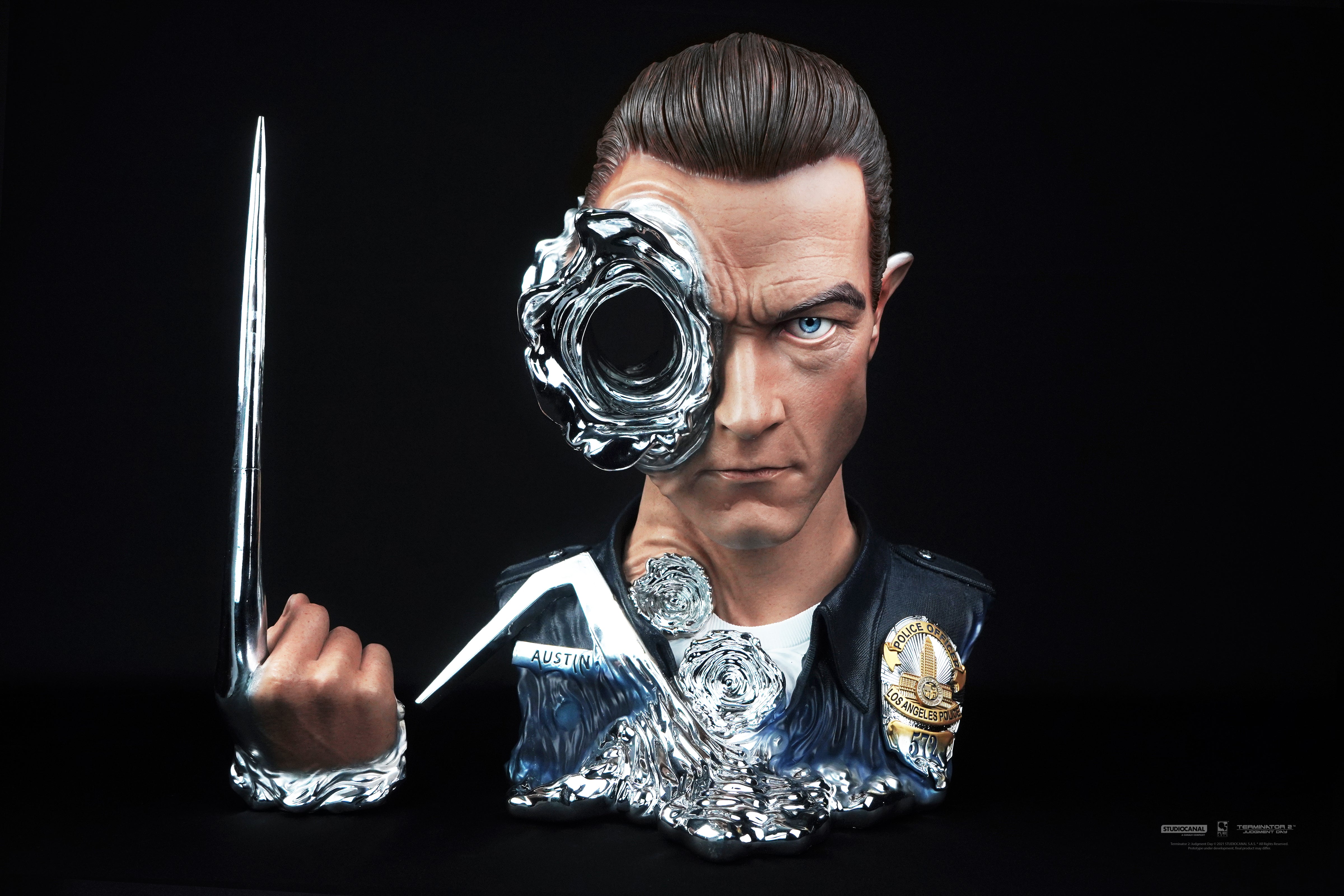 Terminator 2 - T-1000 1:1 Scale DELUXE Art Mask - Painted – figure.out ...