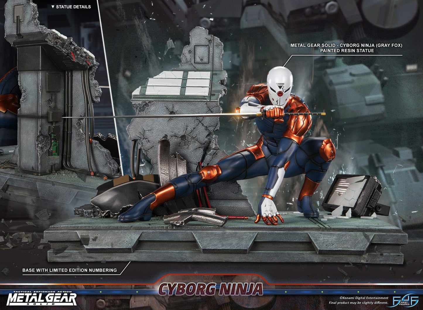 Metal Gear Solid Statue Cyborg Ninja (Gray Fox)