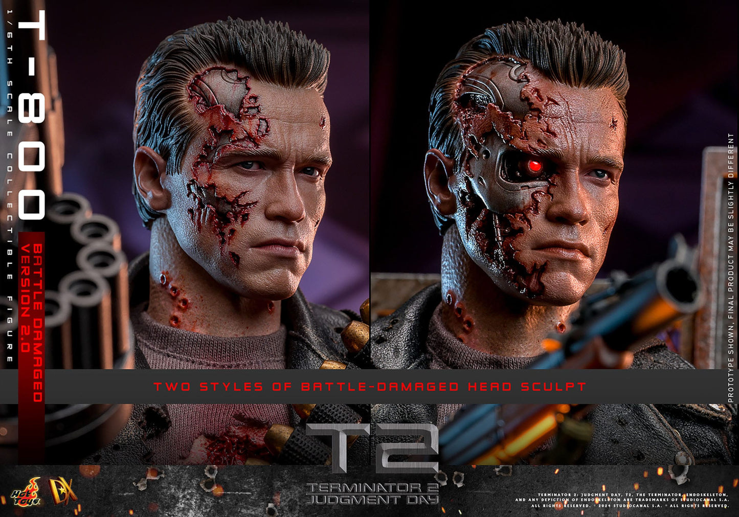 Terminator 2 Movie Masterpiece Actionfigur 1/6 T-800 Battle Damaged Version 2.0 32 cm