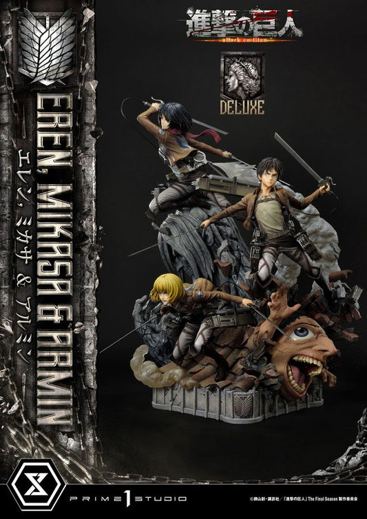 Attack on Titan Ultimate Premium Masterline Statue Eren, Mikasa, & Armin 72 cm