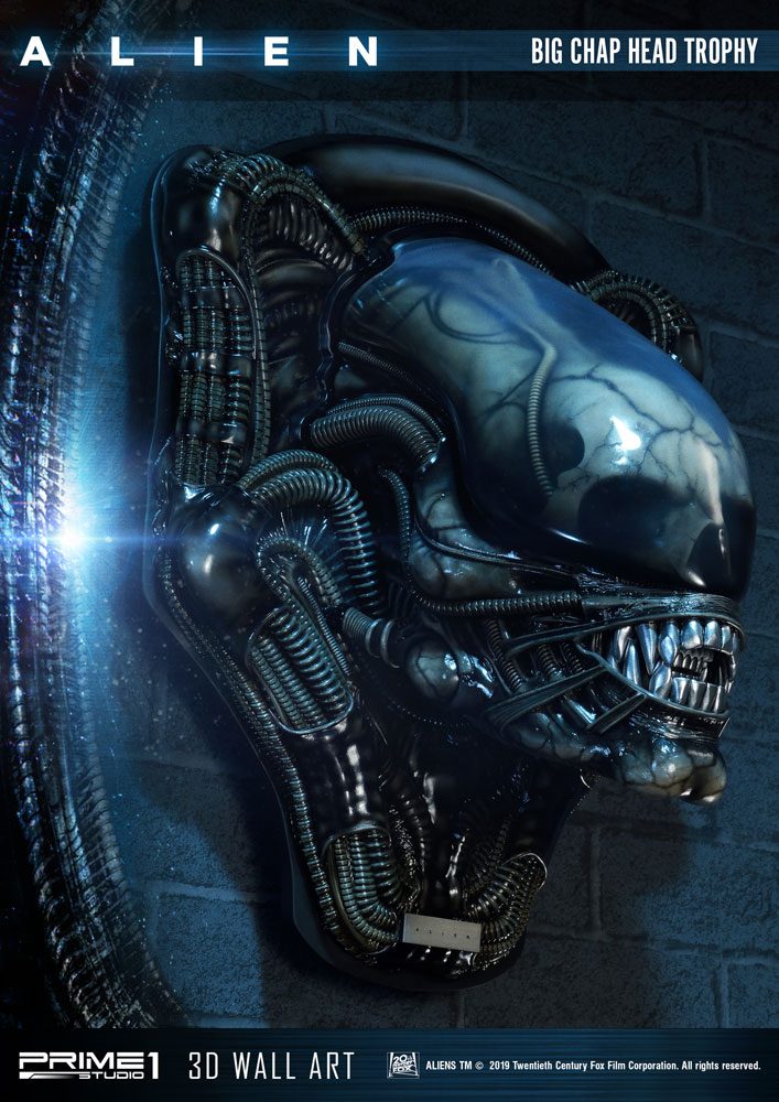 Alien 3D Wand-Relief Big Chap Head Trophy 58 cm
