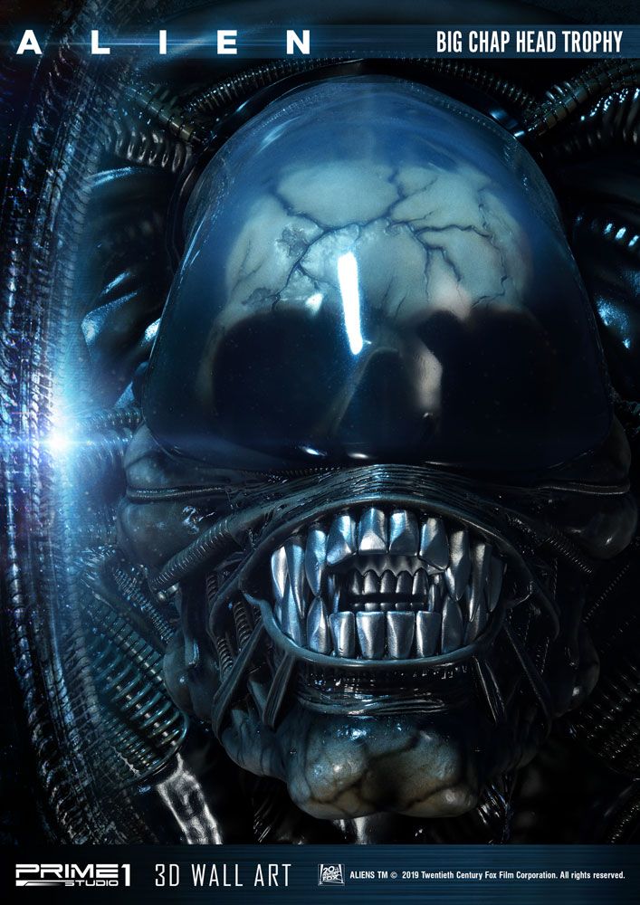 Alien 3D Wand-Relief Big Chap Head Trophy 58 cm