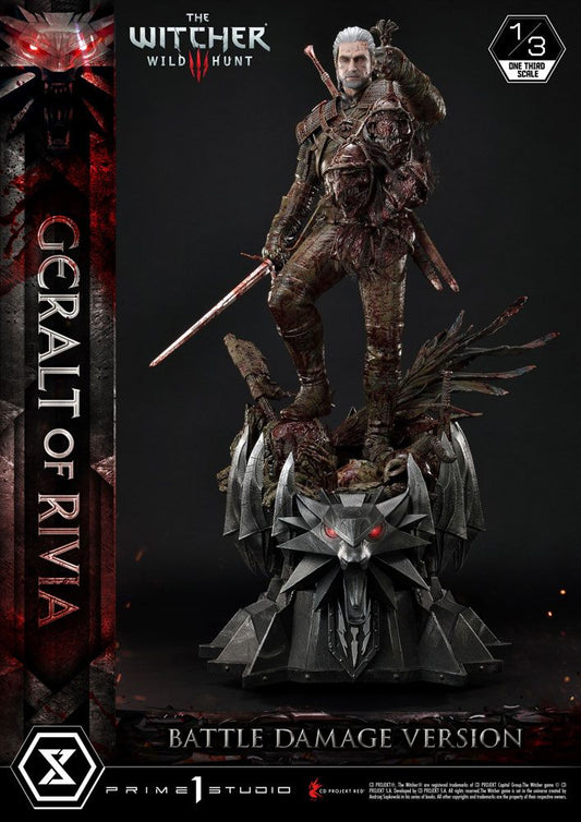 Witcher 3 Wild Hunt Statue 1/3 Geralt von Rivia Battle Damage Version 88 cm