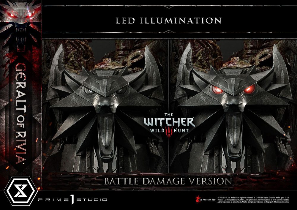 Witcher 3 Wild Hunt Statue 1/3 Geralt von Rivia Battle Damage Version 88 cm