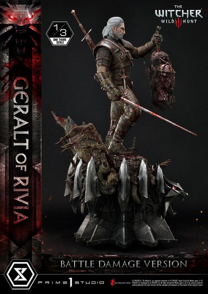 Witcher 3 Wild Hunt Statue 1/3 Geralt von Rivia Battle Damage Version 88 cm