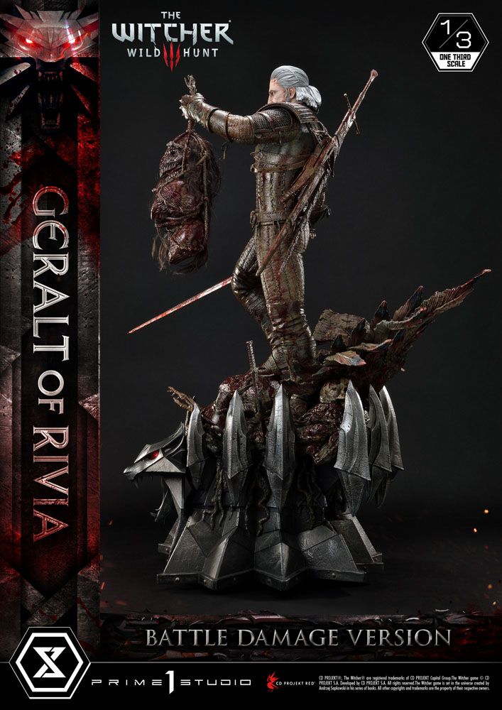 Witcher 3 Wild Hunt Statue 1/3 Geralt von Rivia Battle Damage Version 88 cm