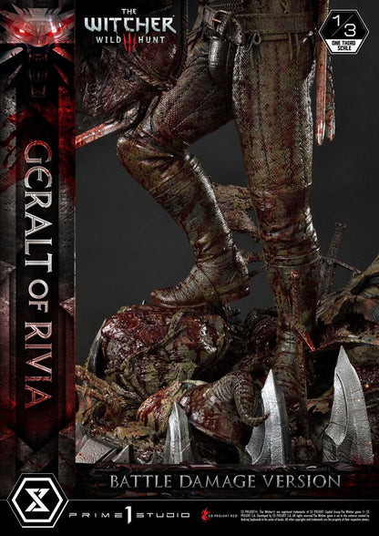 Witcher 3 Wild Hunt Statue 1/3 Geralt von Rivia Battle Damage Version 88 cm
