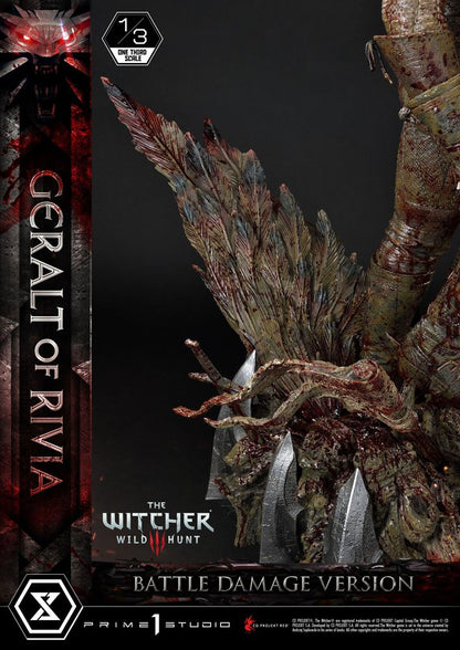 Witcher 3 Wild Hunt Statue 1/3 Geralt von Rivia Battle Damage Version 88 cm